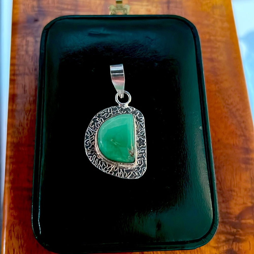 Genuine Chrysoprase stone Pendant